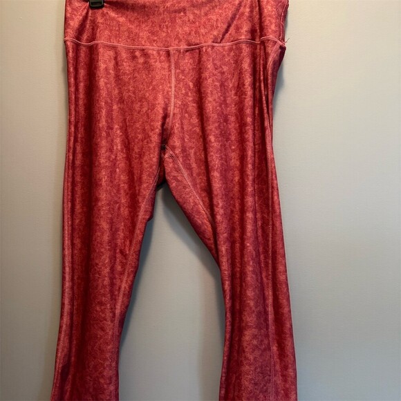 VOGO Athletica Pants - Vogo Leggings Womens XL Red Mineral Wash Capri Cropped High Rise Yoga Gym